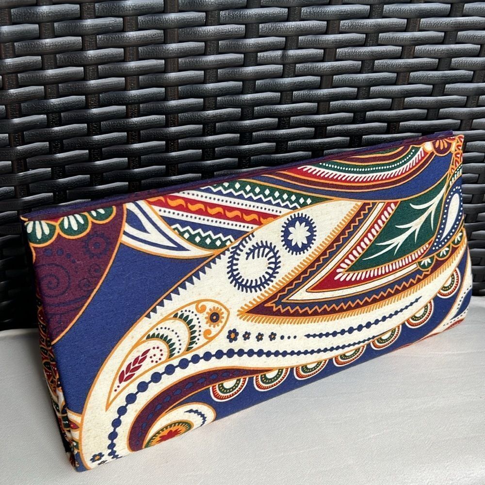 Ethnic African Print Cloth Colorful Paisley Clutch Bag - Picture 10 of 10